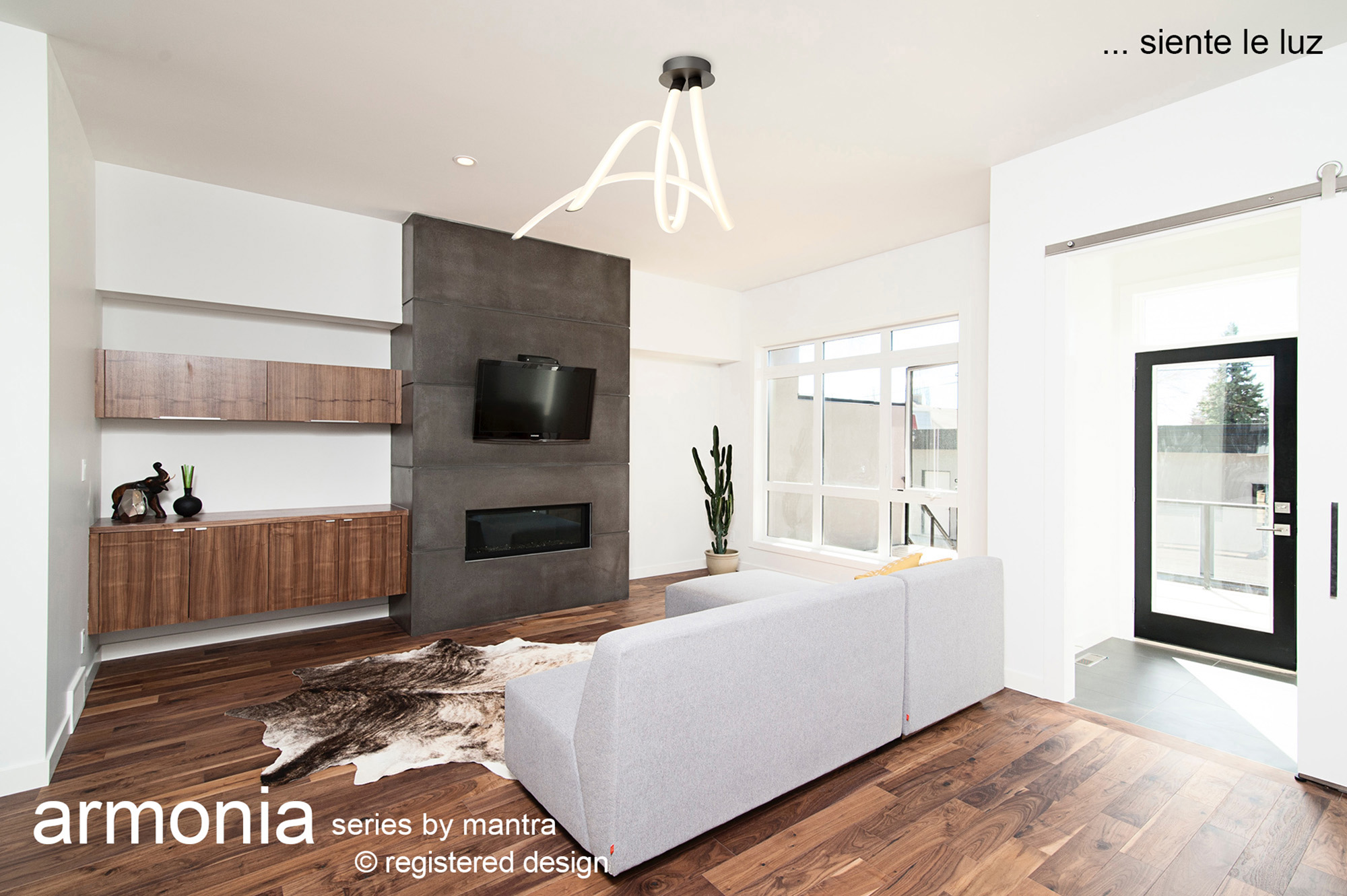 Armonia Titanium Ceiling Lights Mantra Semi Flush Fittings